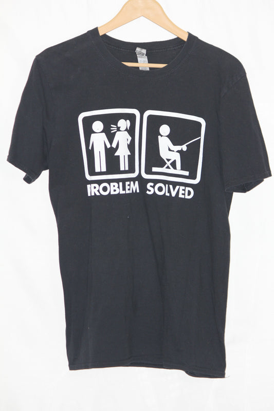 Gildan Black Cotton T-Shirt – Medium