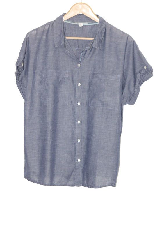 White Stuff Gray Sleeveless Cotton Shirt – Medium