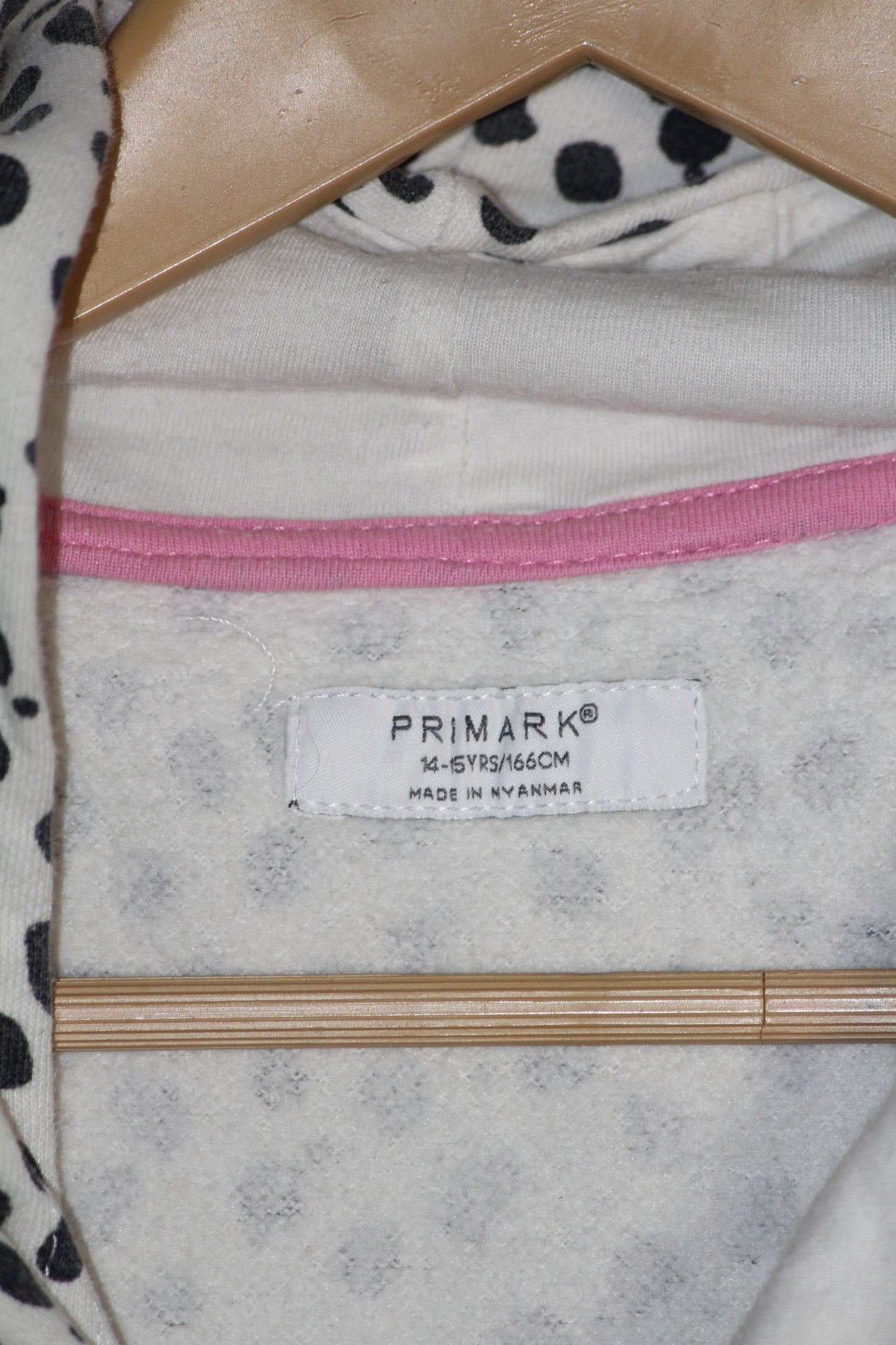 Primark White & Black Dots Hoodie