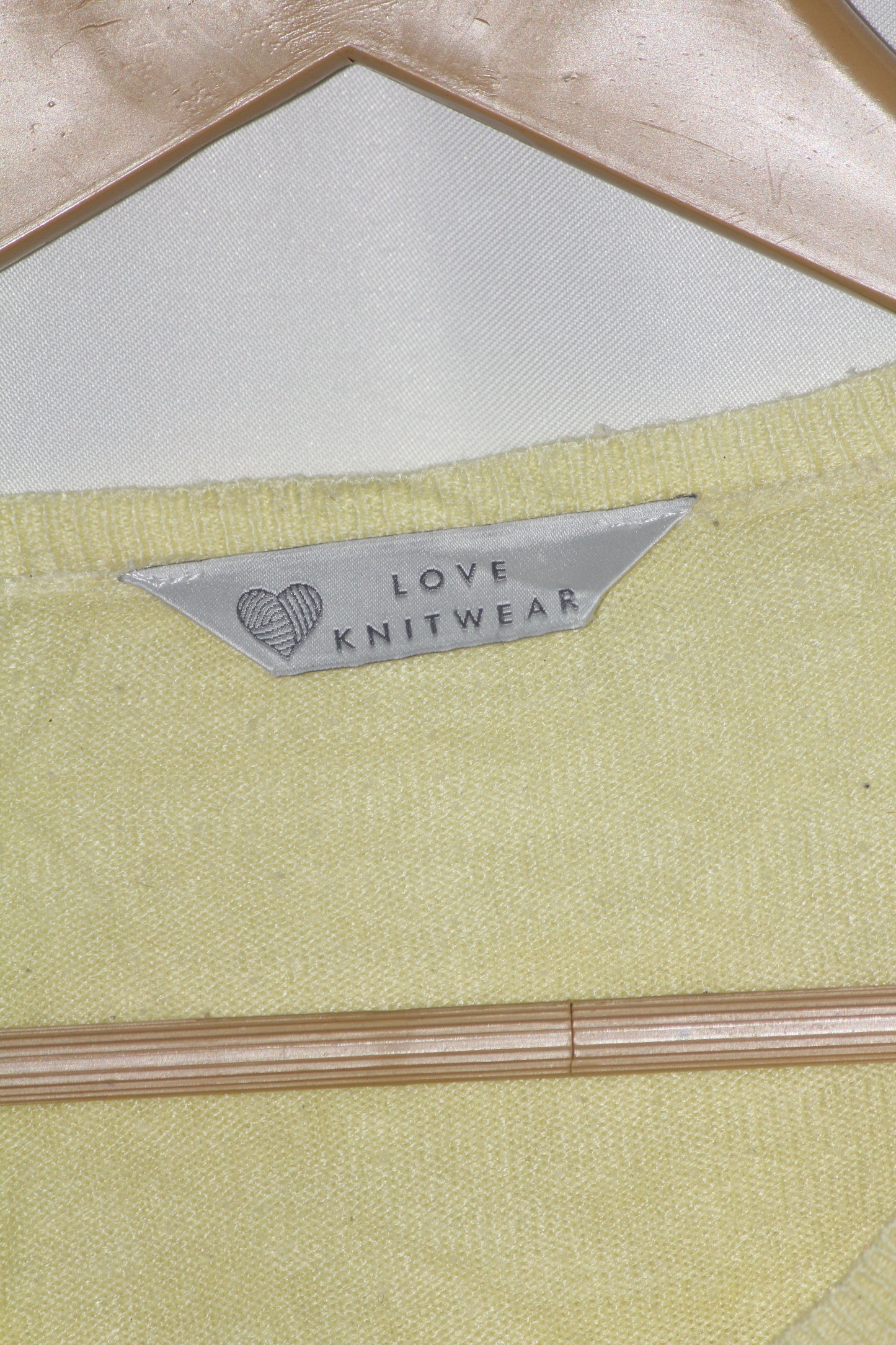 Love Knitwear Yellow Viscose Sweater - Large