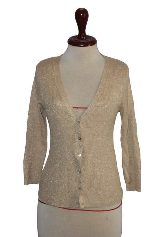Miss Selfridge Sparkly Beige Cotton Sweater