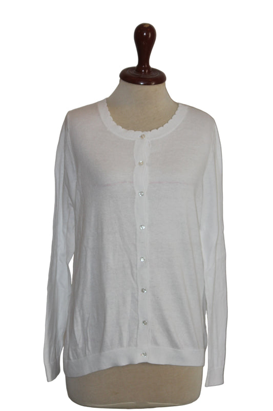 Tu Woman White Cotton Sweater - Medium