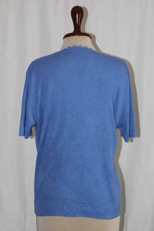 Mackays Blue Half Sleeve Acrylic Sweater – Medium