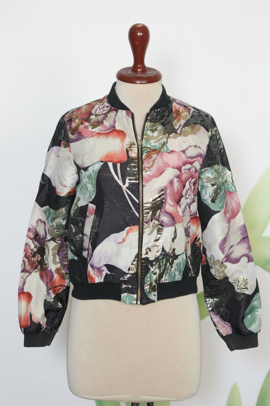 Miss Selfridge Floral Zipper Jacket