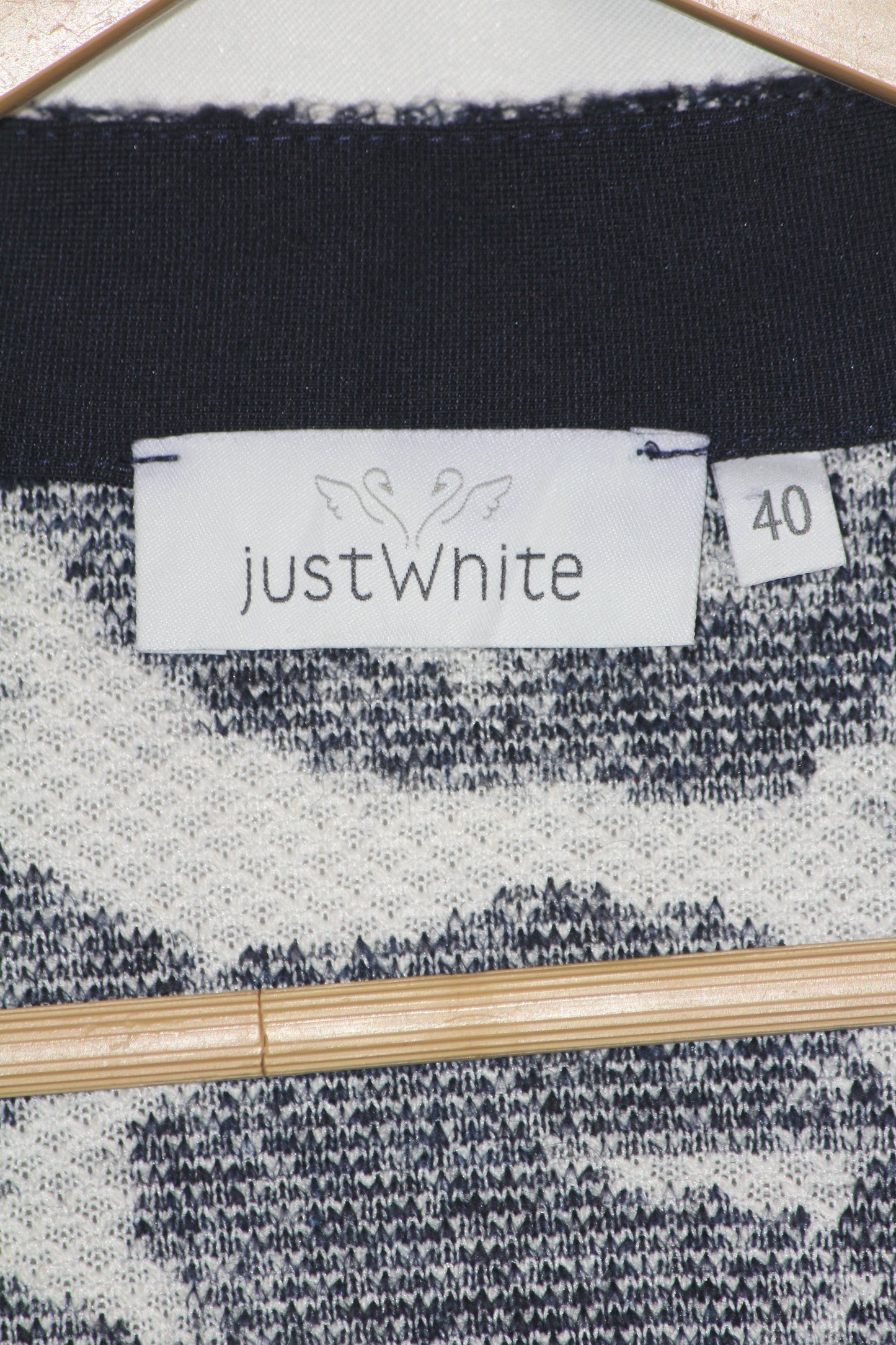 Just White Black & White Knitted Jacket - Medium