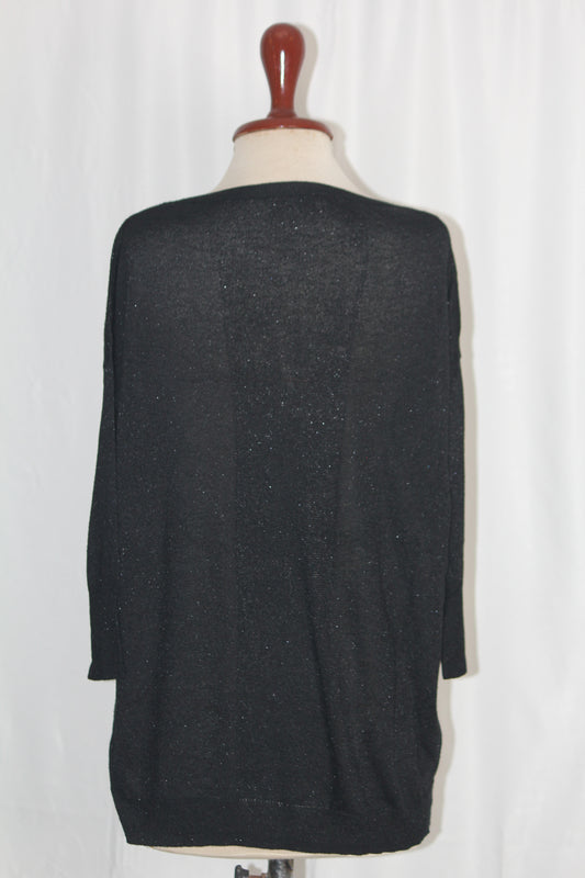 Avenue Sparkly Black Sweater - Medium