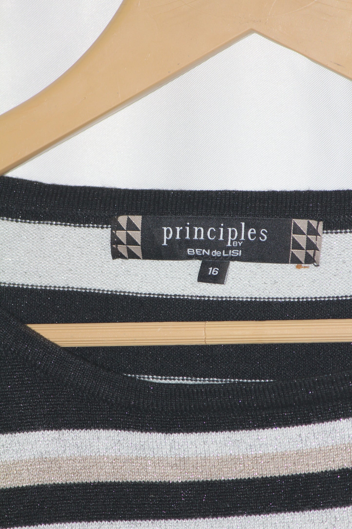 Principles Black, Cream, and Golden Sweater- Large