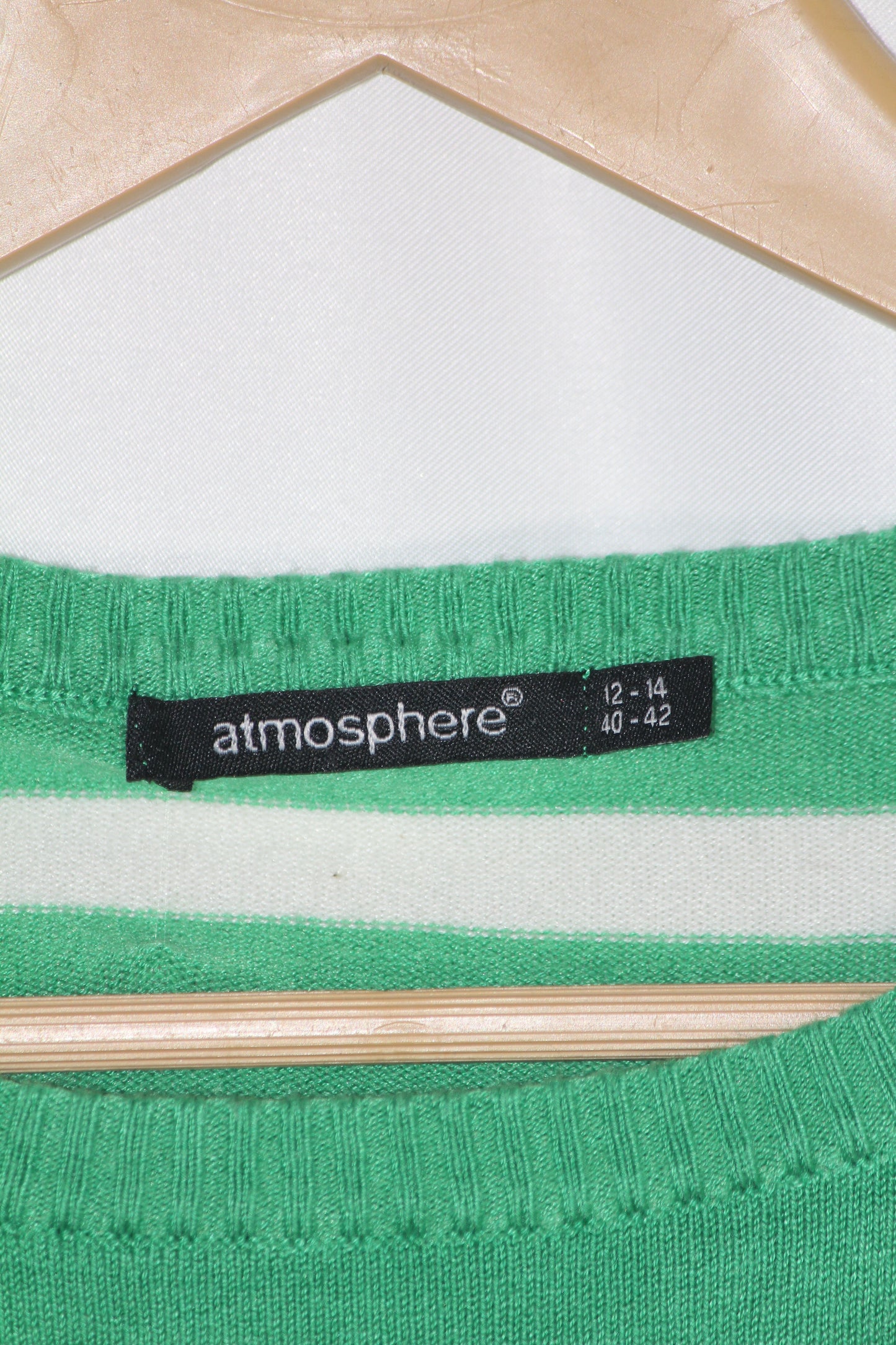 Atmosphere Green & White Medium Sweater