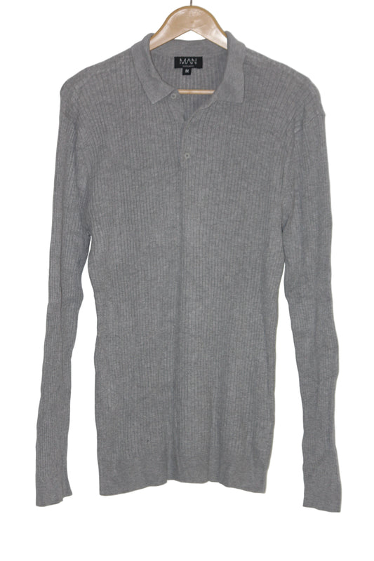 MAN Grey Polo Sweatshirt - Medium