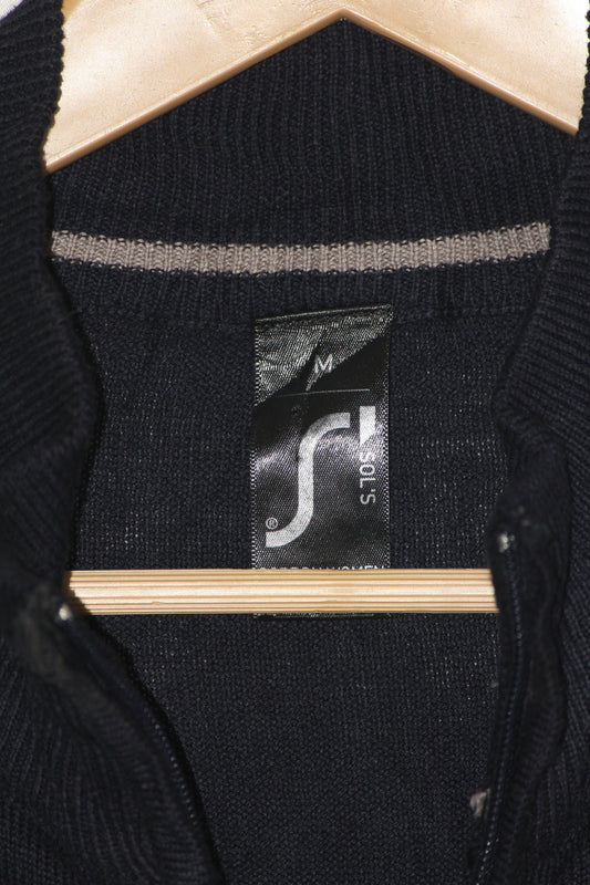 Sol's Black Zipper Sweatshirt - Large