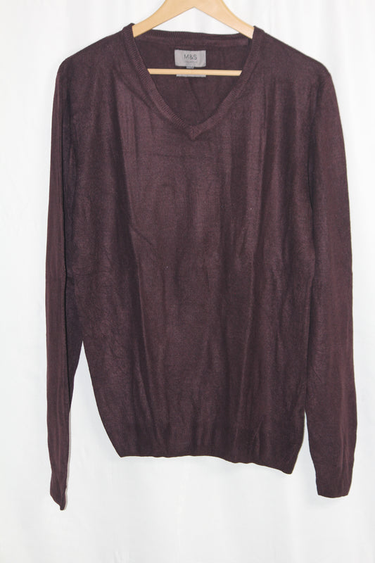M&S Maroon Acrylic Sweater