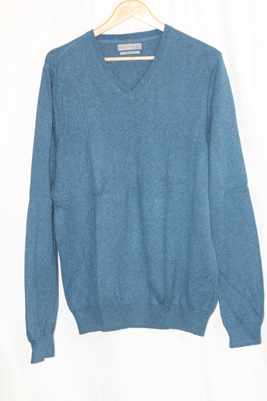 M&S Blue V-Neck Sweater