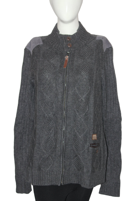 Duck & Cover Grey Zipper Sweater - Medium