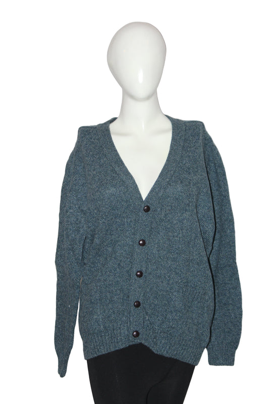 Antartex Sea Green Button Down Women Sweater - Large