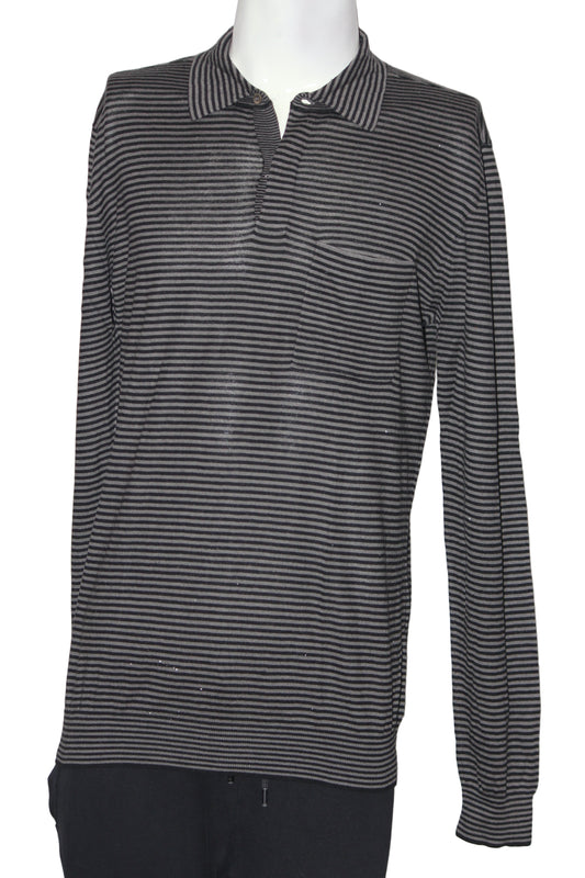 Nicole Frahi Black & White Silk Wool Sweater – Large