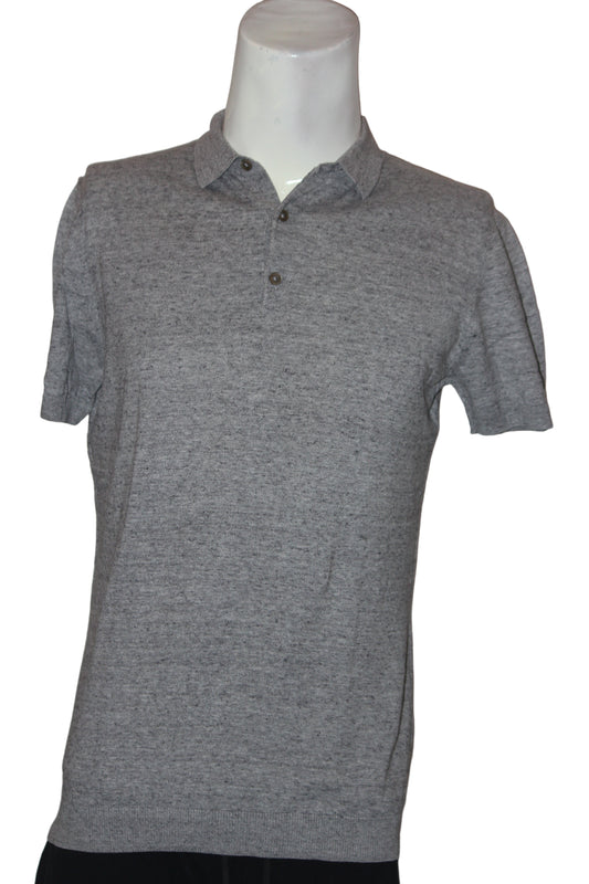 Massimo Dutti Grey Polo T-Shirt - Small