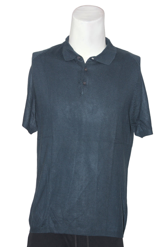 Zara Man Blue Half Sleeve Polo Sweatshirt