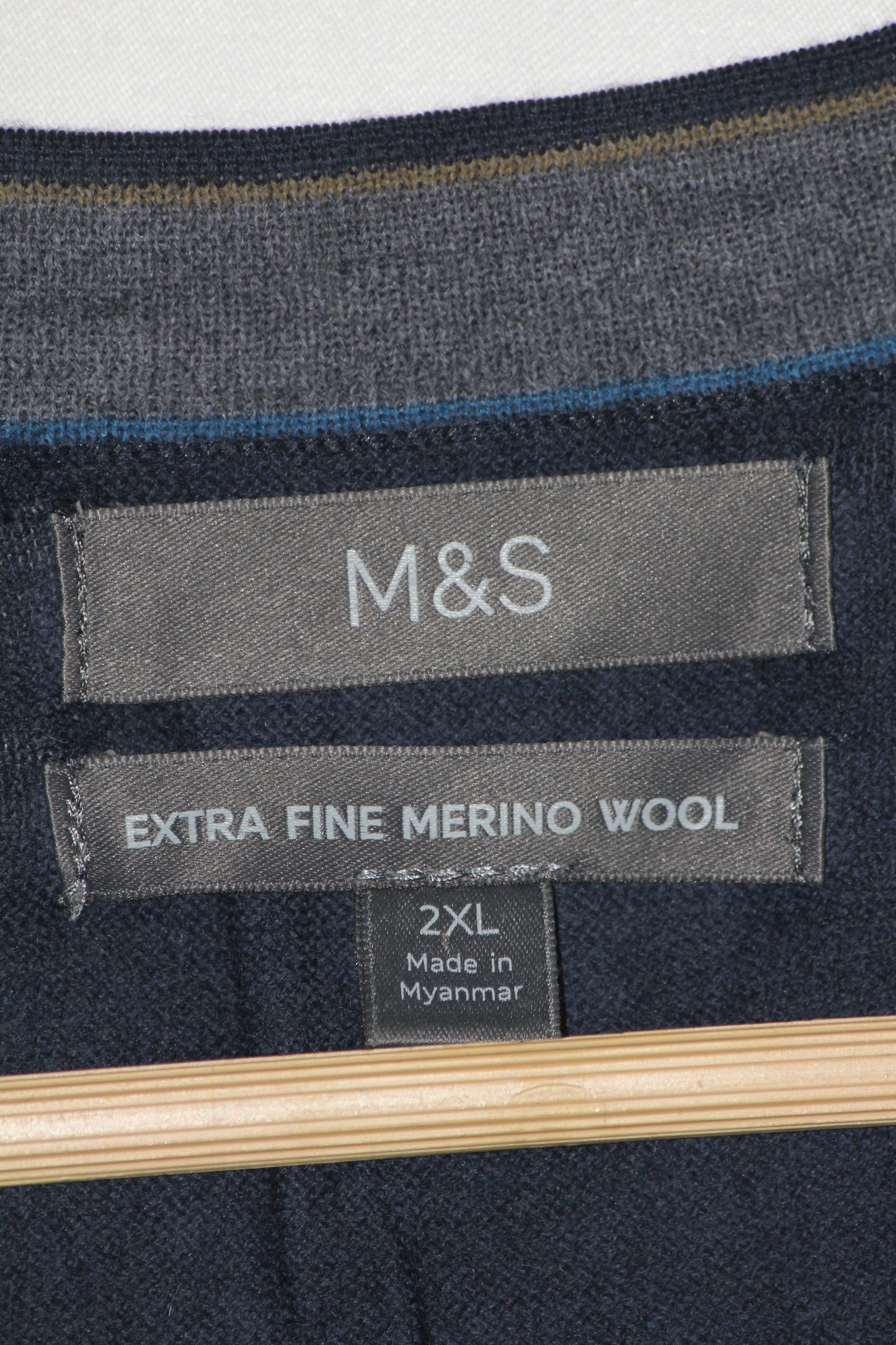 M&S Navy Blue Button-Down Sweater (Large)