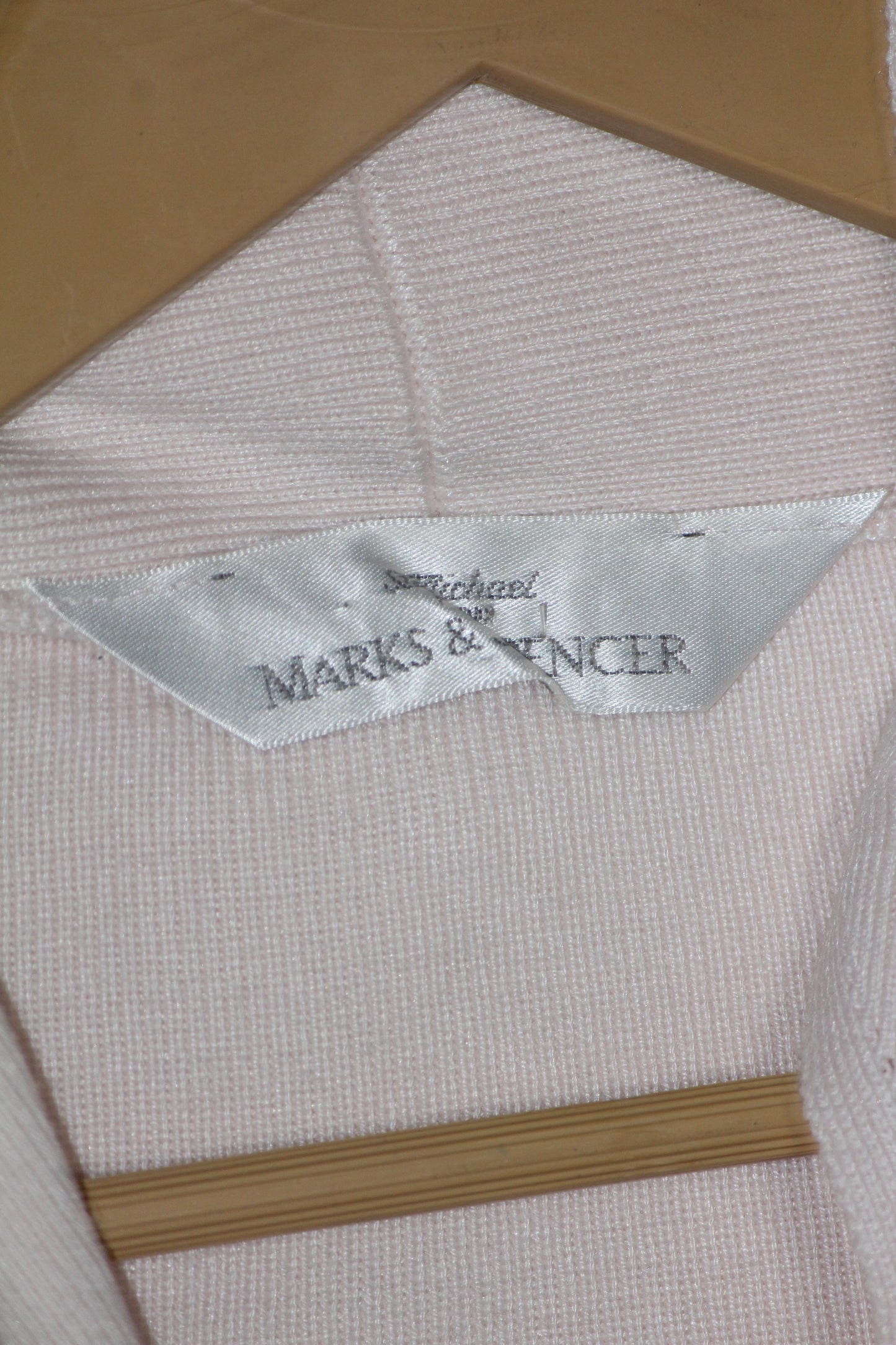 M&S Light Pink Sleeveless Button-Down Sweater (Medium)