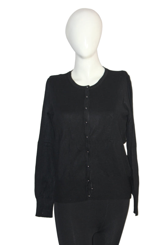 M&S Black Button-Down Sweater (Medium)