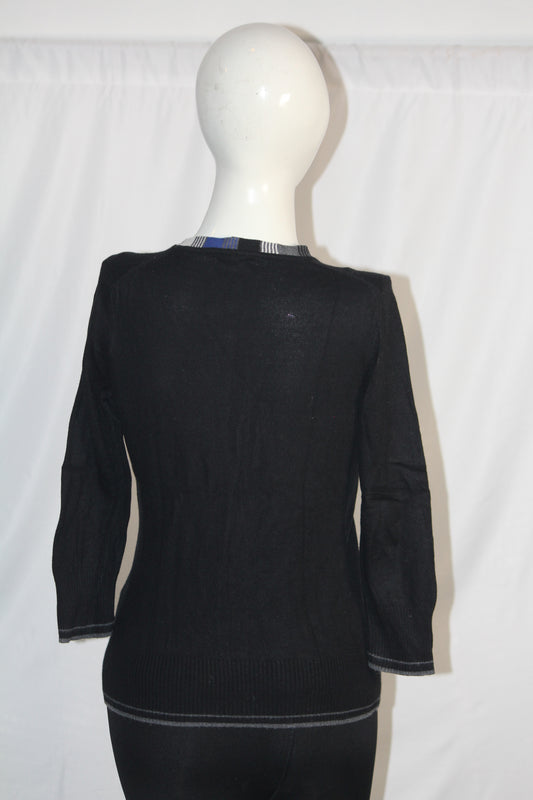 Hobbs Black Button-Down Sweater (Small)