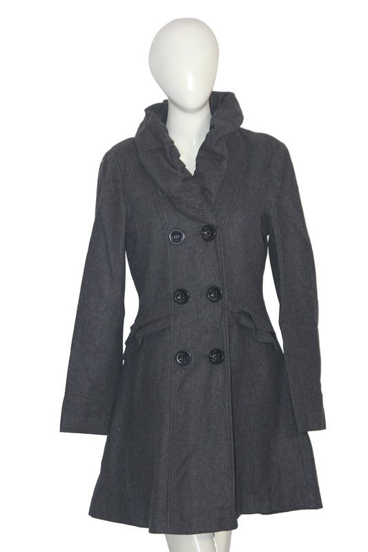 Jau Kuperus Black Button Down Long Coat (Small)