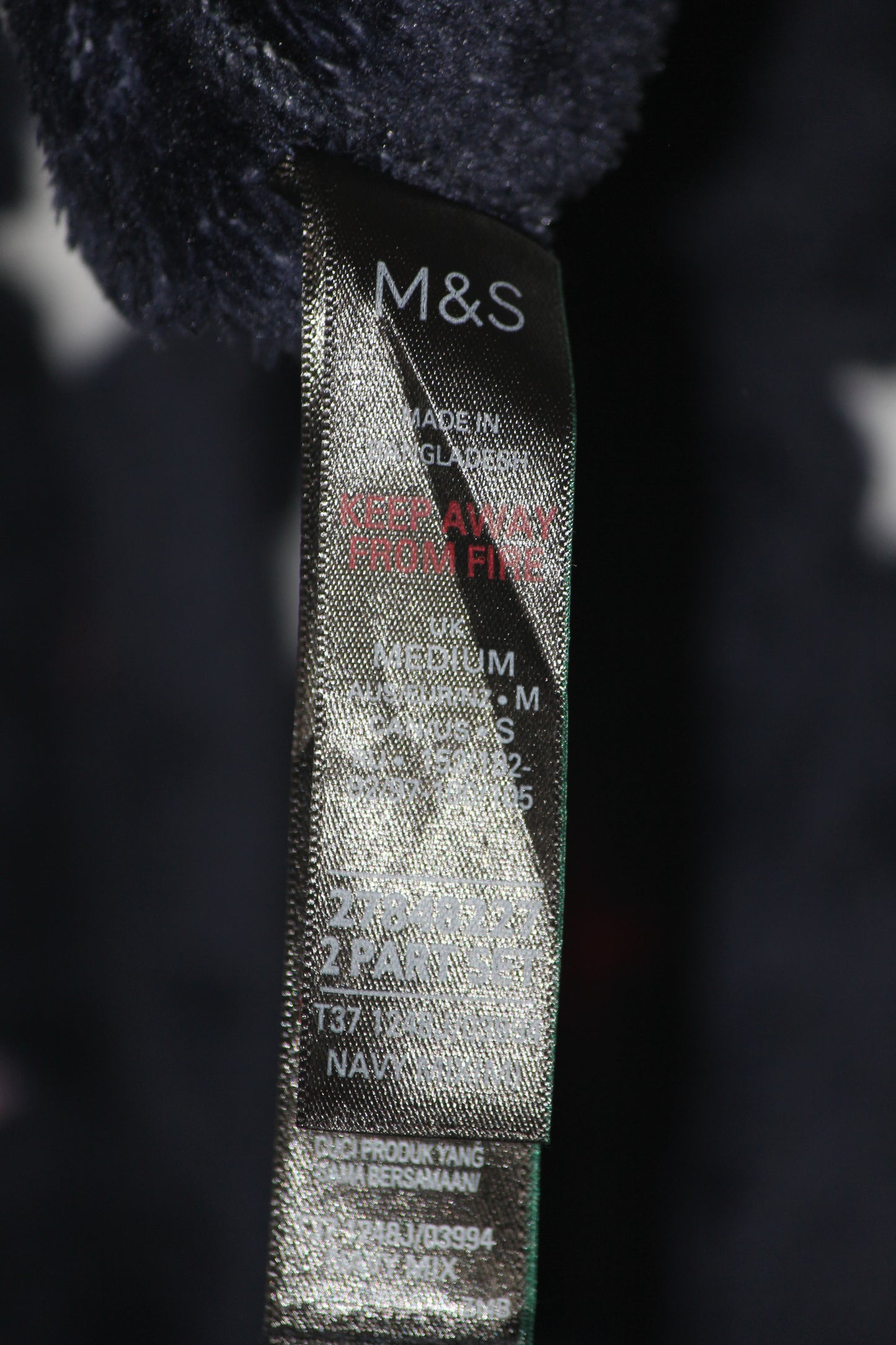 M&S Star Print Navy Warm Tights – Fun & Festive (Medium)