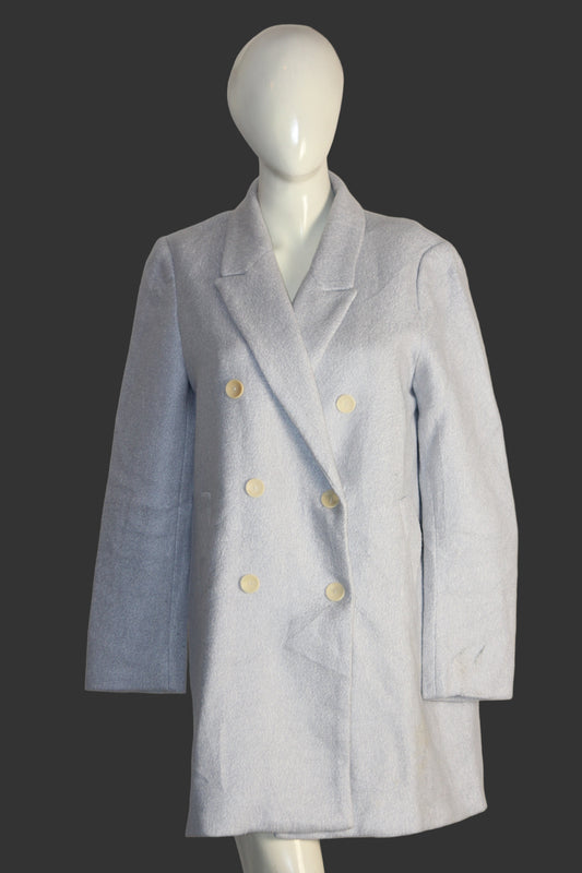 Zara Basic White Long Coat (Medium)