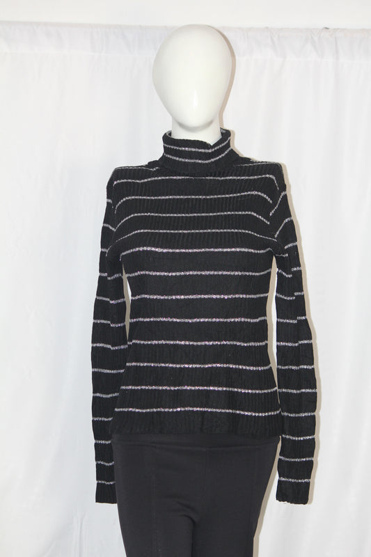 George Black Striped High Neck (Small)