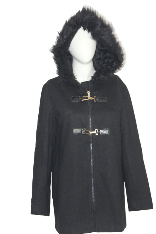 Primark Black Zipper Coat (Medium)