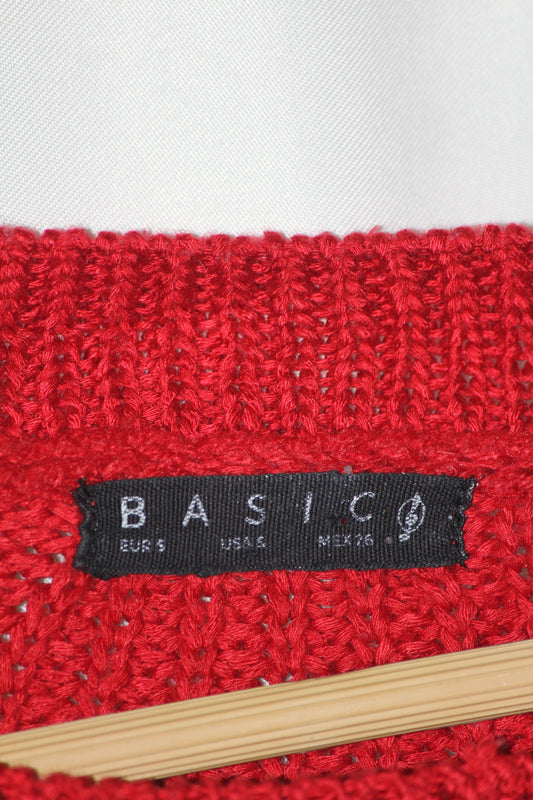 Red Classic Winter Sweater – Basic – Small