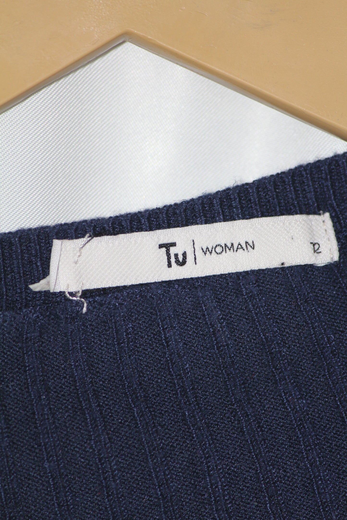 Tu Woman Navy Blue Button-Down Sweater (Medium)