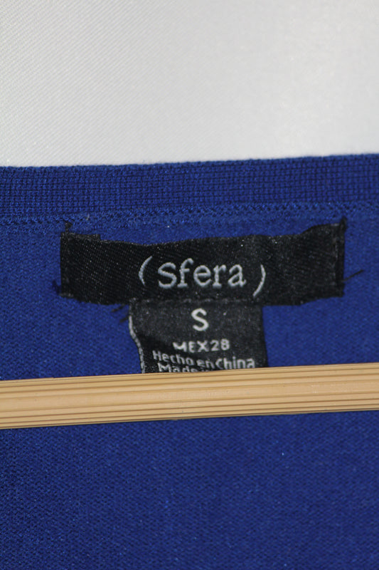 Sfera Blue Button-Down Sweater (Small)