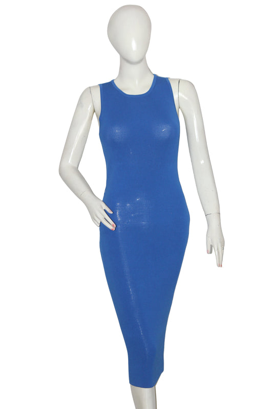 Warehouse Blue Sleeveless Fitted Bodycon – Small