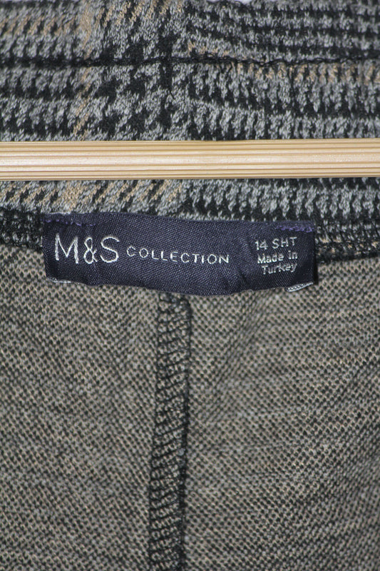 M&S Black & White Checkered Trouser – Large