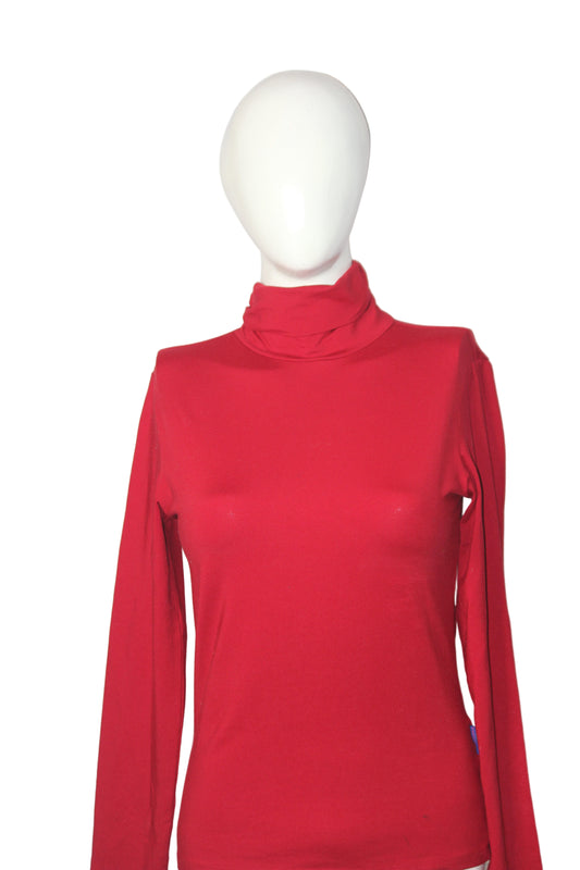 Aldinova Red High-Neck CottonBlend Sweatshirt – Small