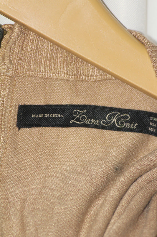 ZARA Knit Camel SoftTouch Crop Top – Small