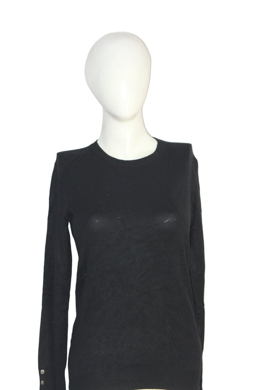 ZARA Knit Black SoftStretch Sweatshirt – Medium