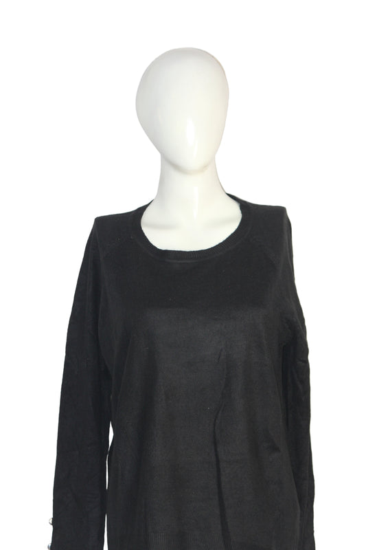 Primark Classic Black Acrylic Knit Sweatshirt – Medium