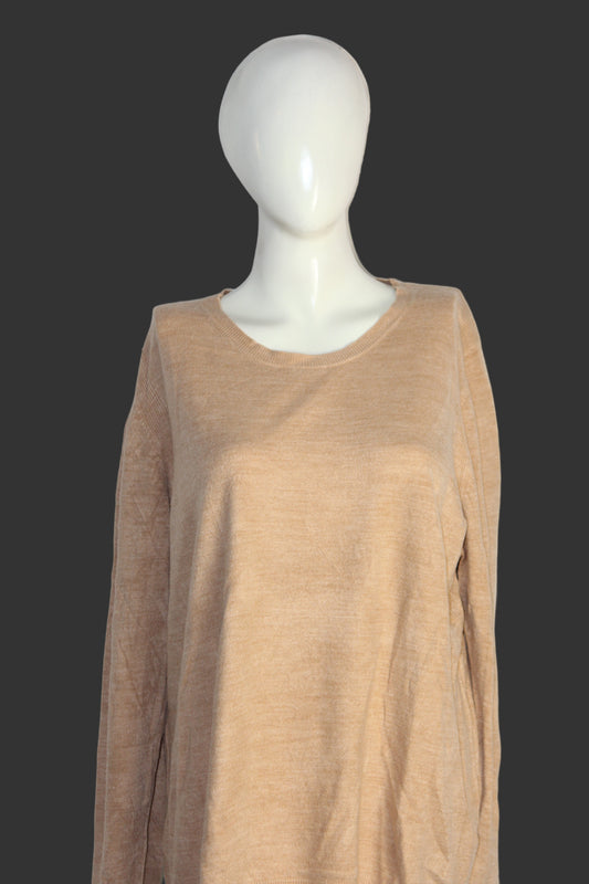 M&S Camel Acrylic SoftKnit Sweatshirt – XL