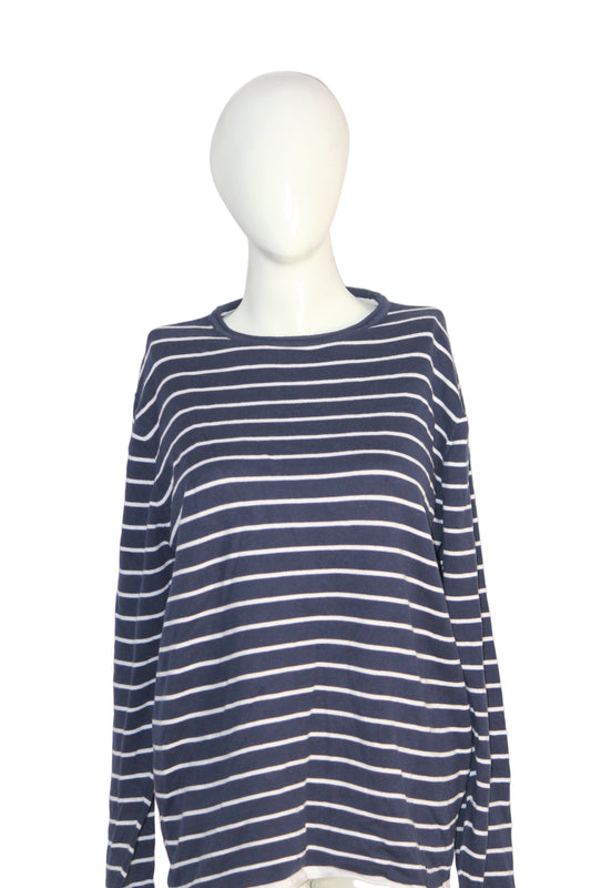 Cedar Wood State Blue Striped Cotton Sweatshirt – Large