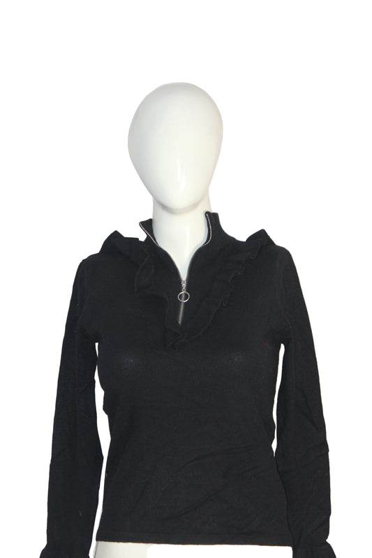 Clara Black Minimal SoftTouch Sweatshirt – Small