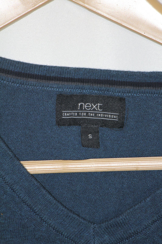 Next Navy Blue Cotton Blend Sweater