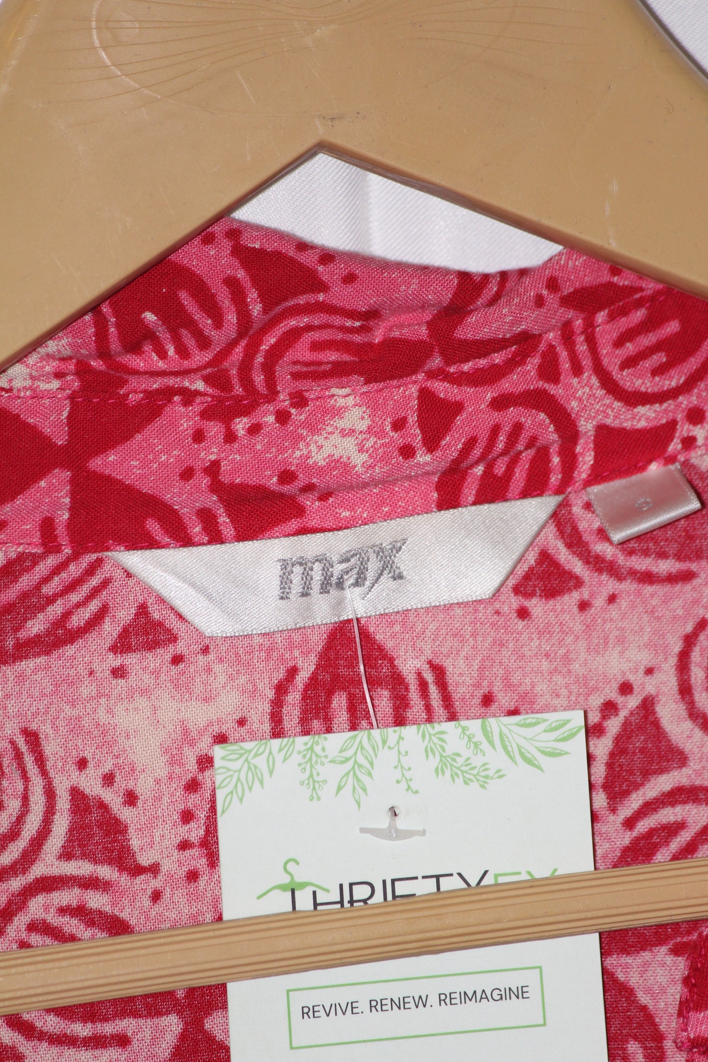 Max Small Red and White Button-Down Blouse