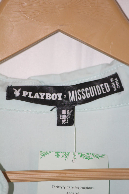 Playboy Charm – Misguided Sky Blue Button Down Shirt