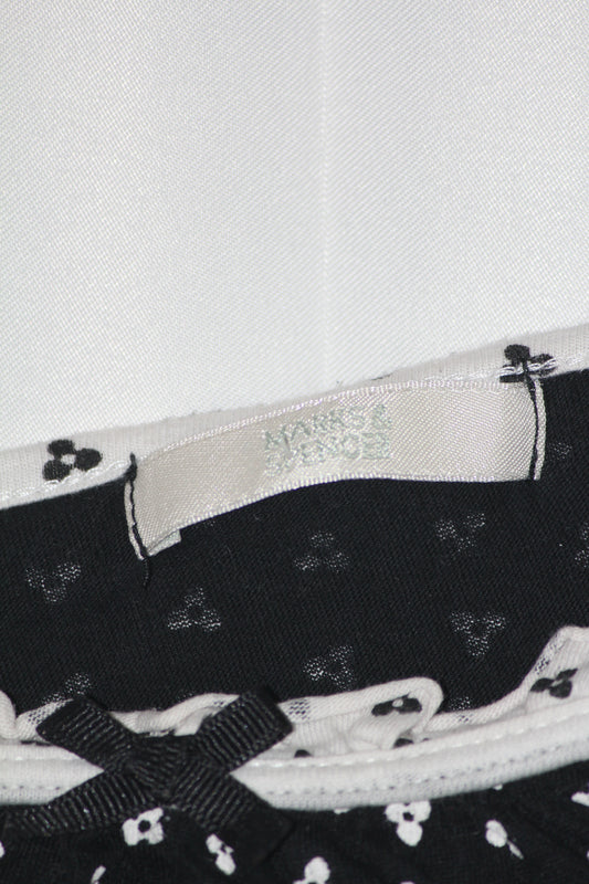 M&S Black Tank Top with White Bow Design