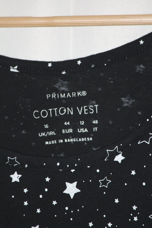Primark Black Star Print Sleeveless Crop Top