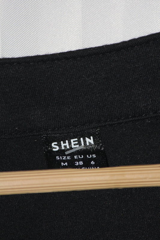 Shein Black Sleeveless Stretch Crop Top