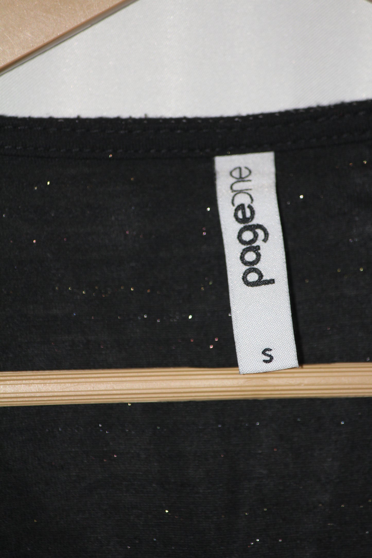 Page One Black Metallic Stripe Full Sleeve Crop Top