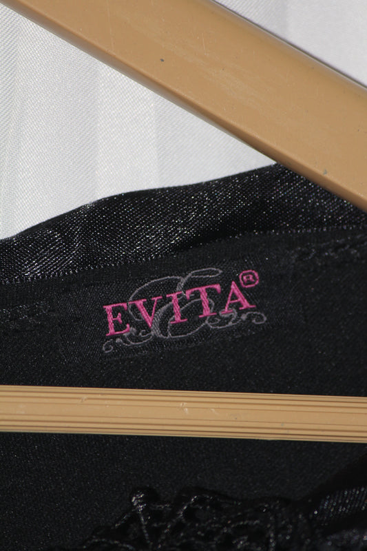 Evita Black Sleeveless Bodycon Dress with Net Detail